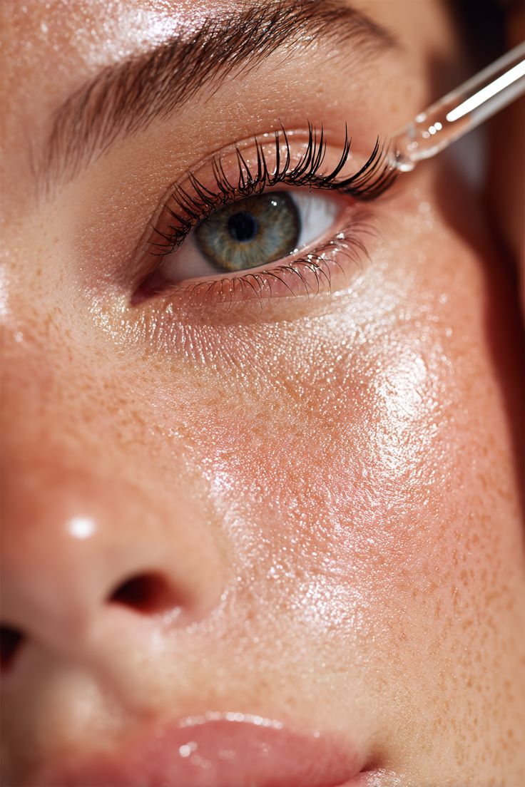 Close-up van wimpers met lifting tijdens een behandeling